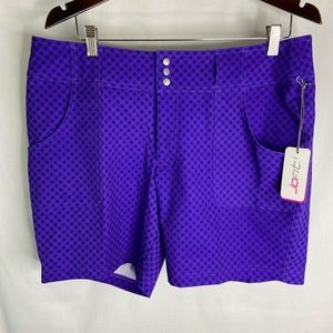 Jofit Women's Everyday Belted Shorts.  7 1/2” inseam. 3 snap closure. 4 pockets